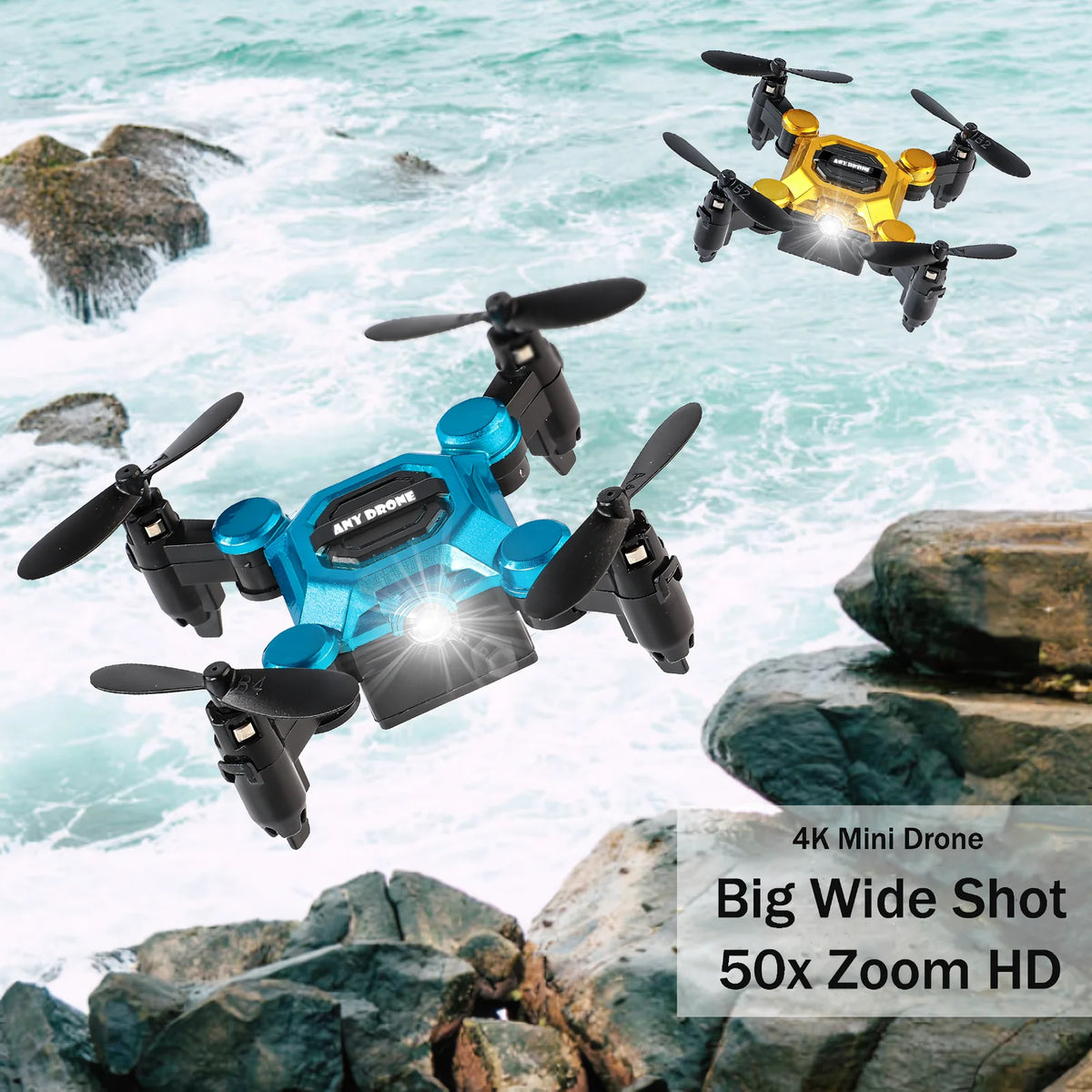4K Mini Foldable Drone for Kids, Drone with Camera, RC Drone with Altitude Hold 3D Flips and Headless Mode Easy to Fly