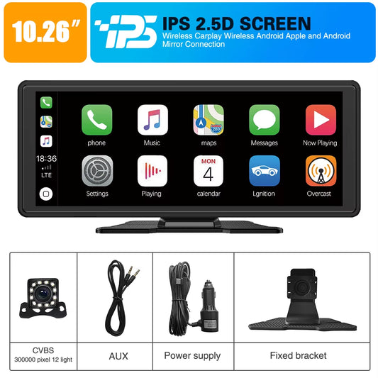 Drive Smart: 10.26-Inch Wireless CarPlay & Android Auto Multimedia Video Player