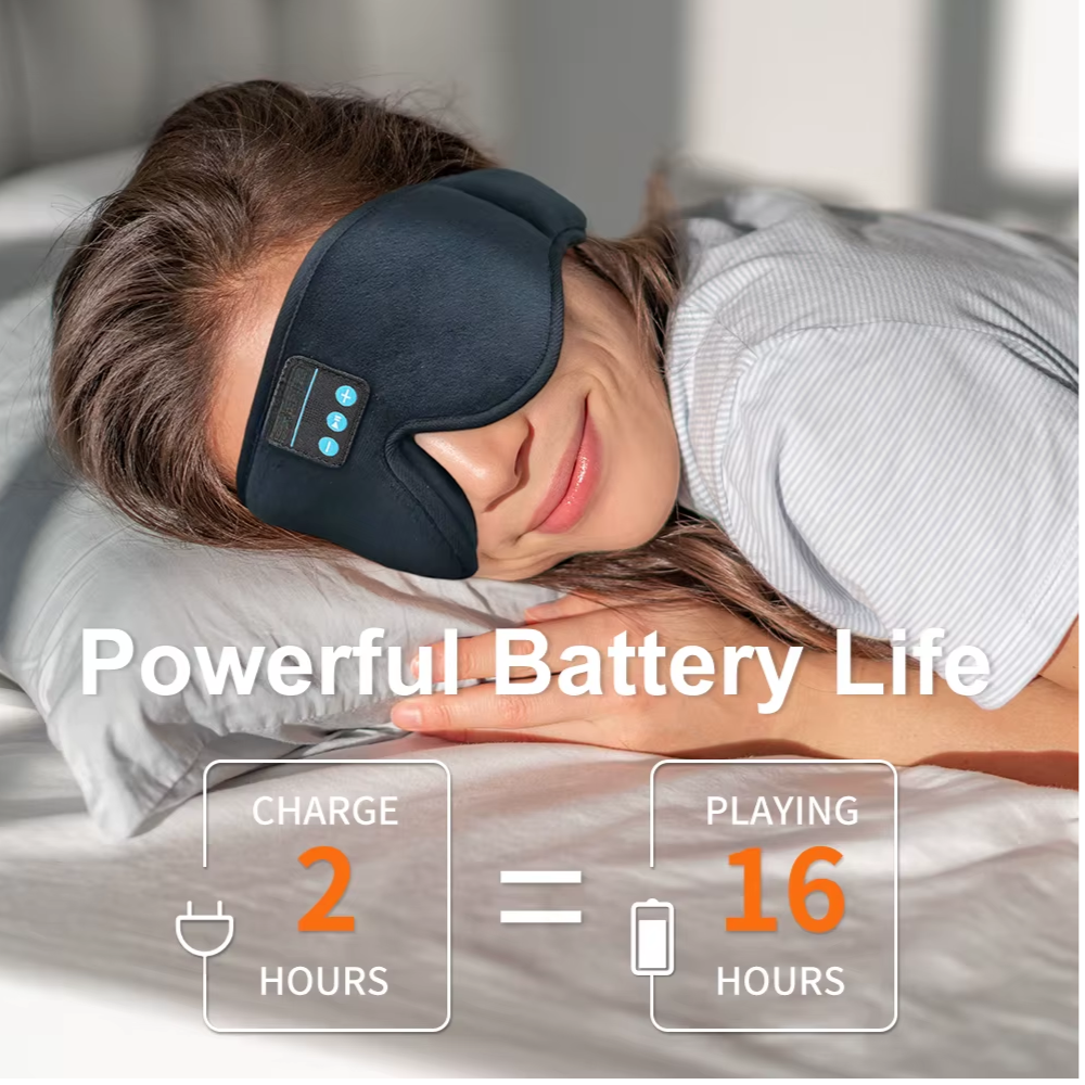 DreamTune 3D: Bluetooth Sleep Mask with Wireless Headset & Adjustable Eye Cover